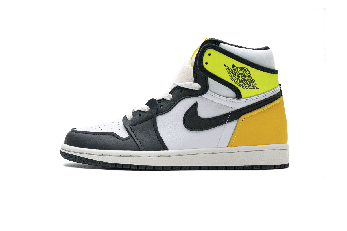 Air Jordan 1 Retro High White Black Volt University Gold 555088-118