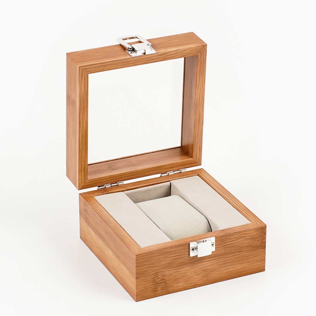 1,2,3,6,10,12 Slot Watch Cases for Men Watch Box with Large Glass Lid Lockable Wood Watch Display Case Watch Organizer Giftable Elegant Watch Holder custom logo