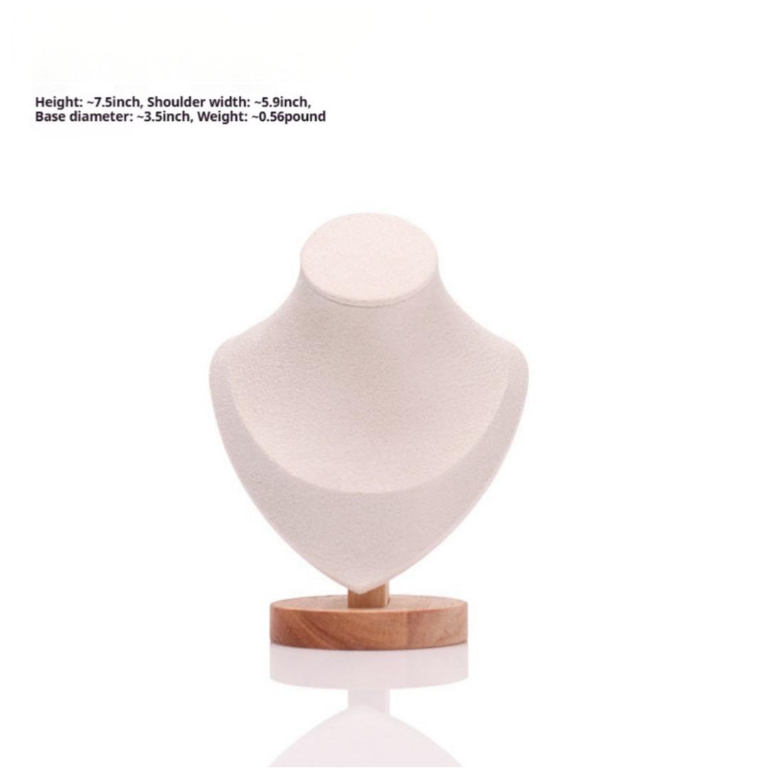 Solid Wood Necklace Display Stand Bracelet Pendant Jewelry Display Rack Mannequin Neck Counter Display Prop custom logo
