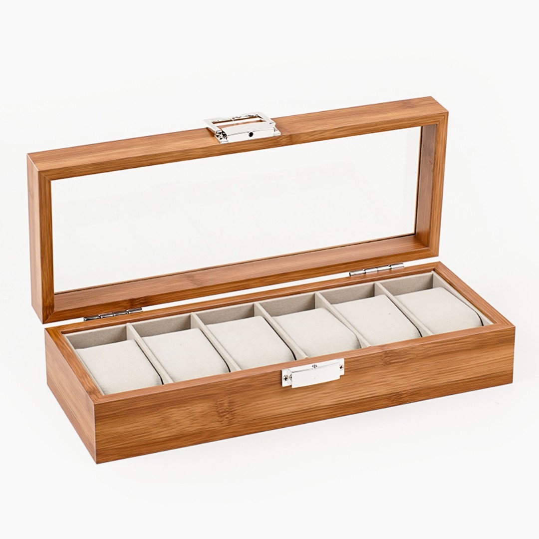 1,2,3,6,10,12 Slot Watch Cases for Men Watch Box with Large Glass Lid Lockable Wood Watch Display Case Watch Organizer Giftable Elegant Watch Holder custom logo