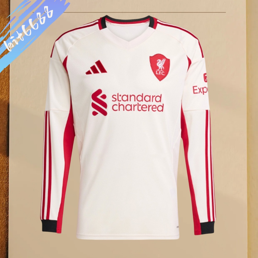 2025/2026 Liverpool Away Long Sleeve Football Jersey (Fans)