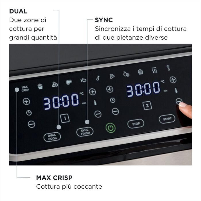 ARIETE - Friggitrice ad aria 4625-Nero, Argento