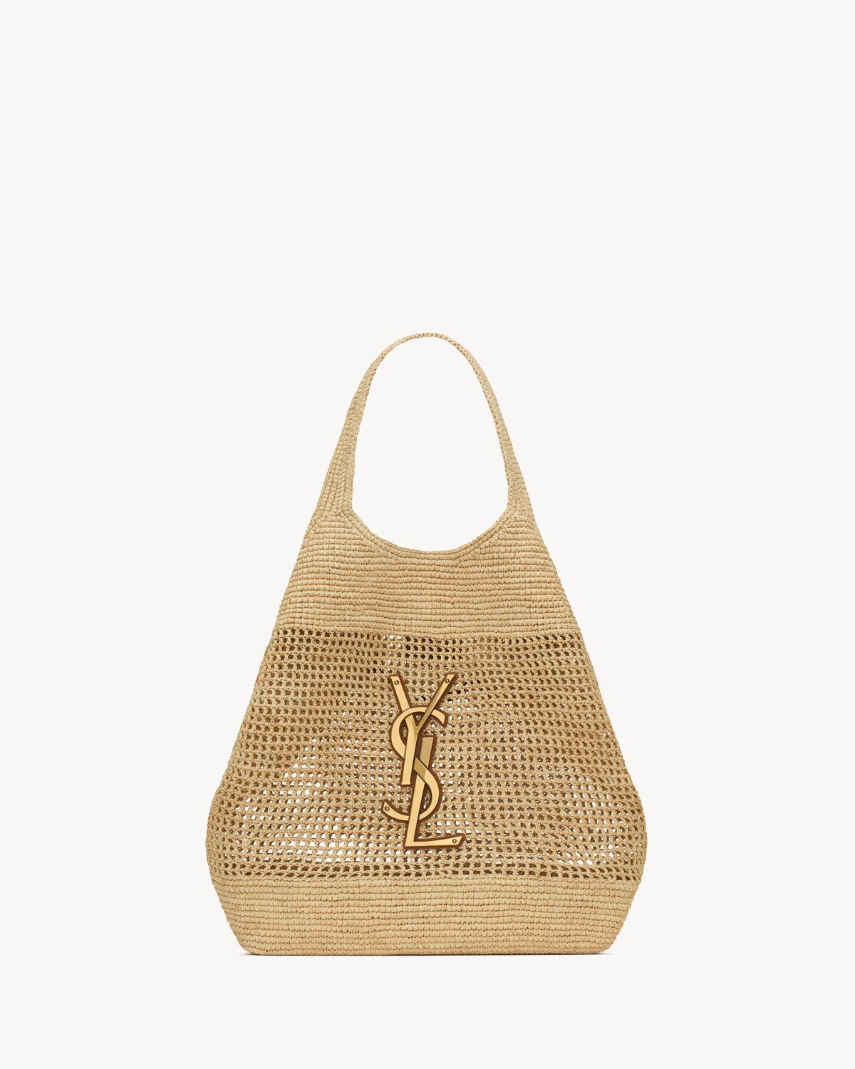 icare in raffia NATUREL AND BROWN GOLD