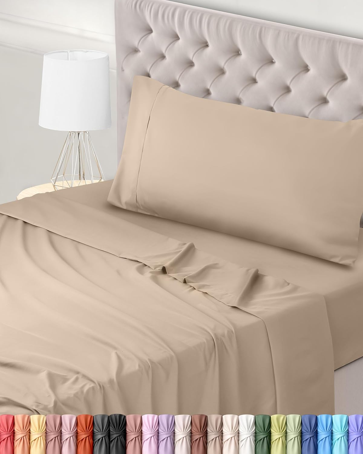 Utopia Bedding Juego de Sabanas 4 Piezas 150x200 - Poliéster Microfibra Cepillada - Oeko-Tex Certificado - Sábana Bajera, Sábana Plana y 2 Fundas de Almohada 50x75 (Cama 150, Gris)