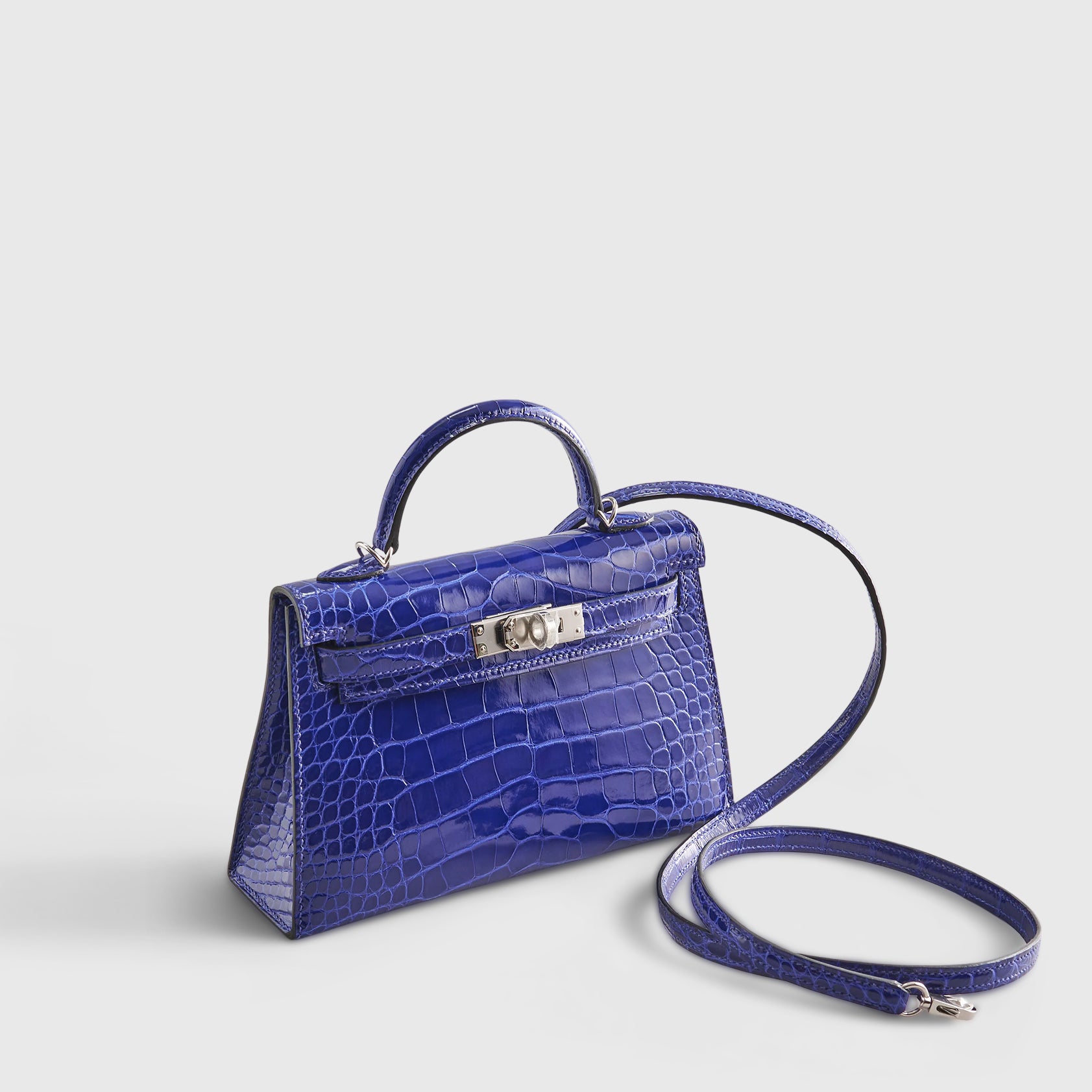 Hermès Kelly Mini Alligator Blue Electric Palladium Hardware