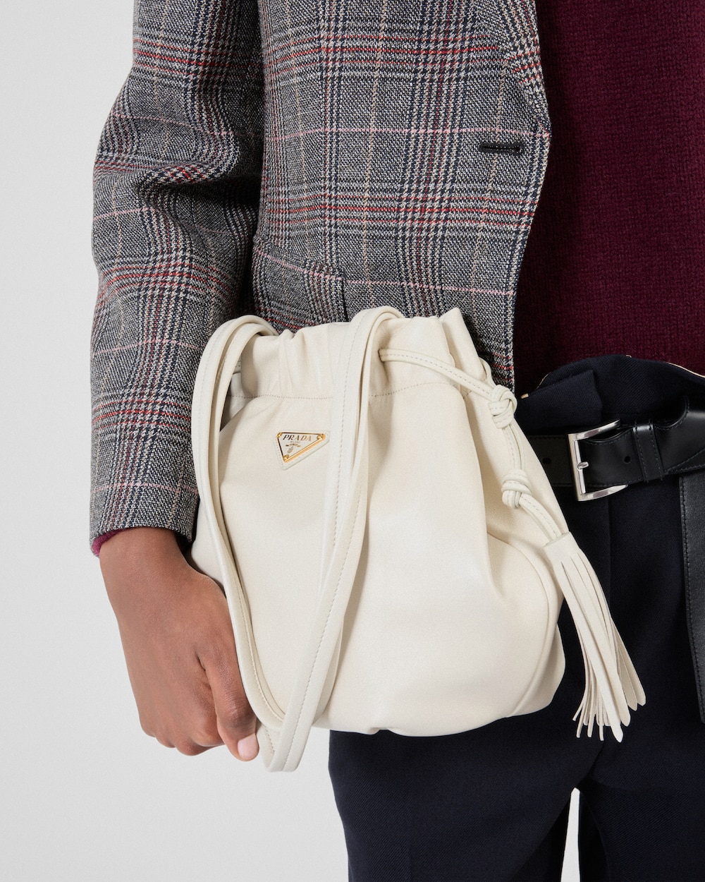 Nappa leather shoulder bag White