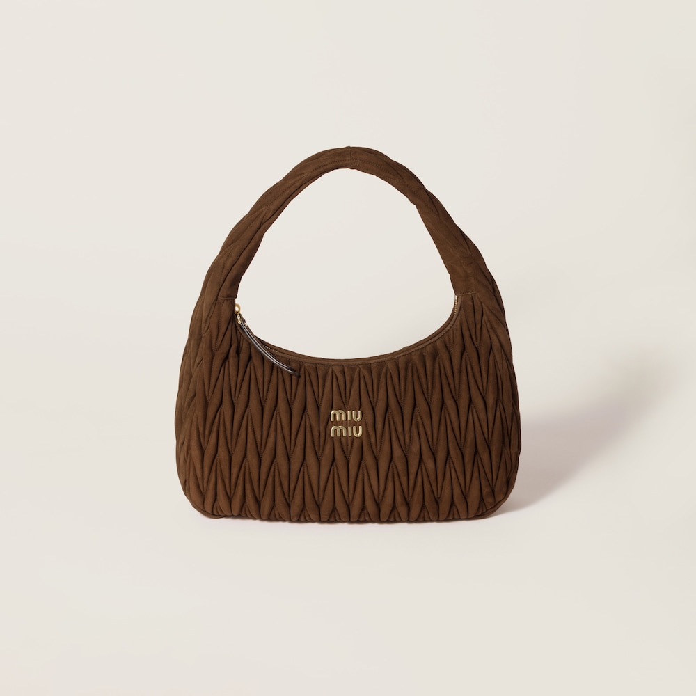 Wander matelassé suede bag Cocoa Brown