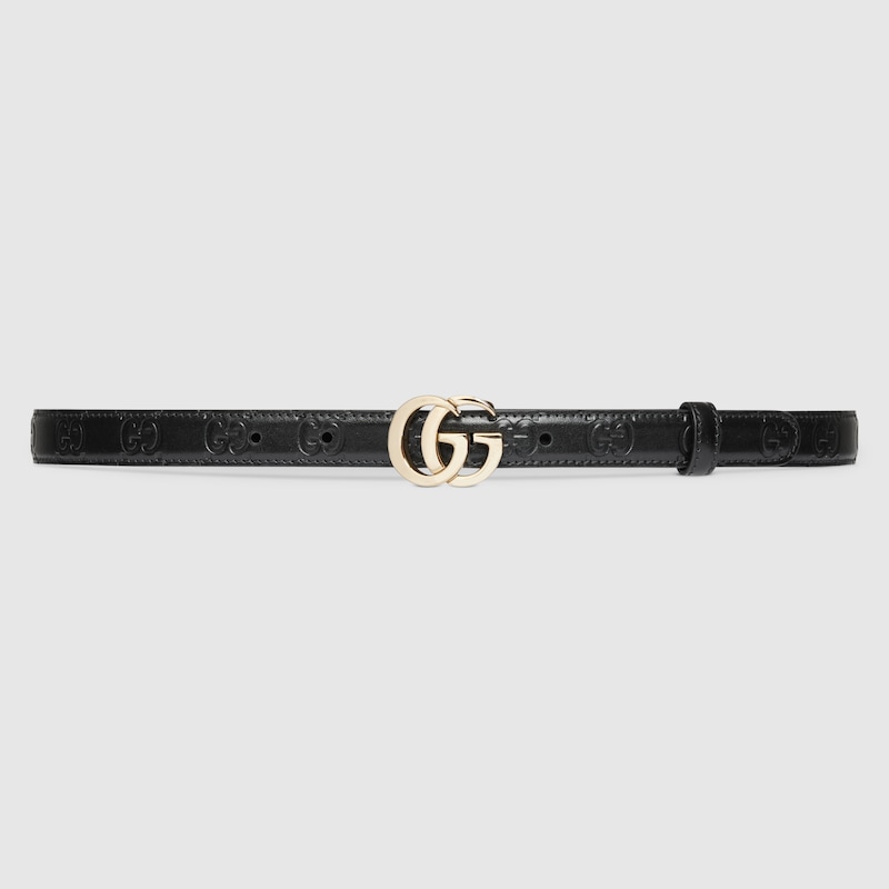 GG Milano thin belt Black GG leather