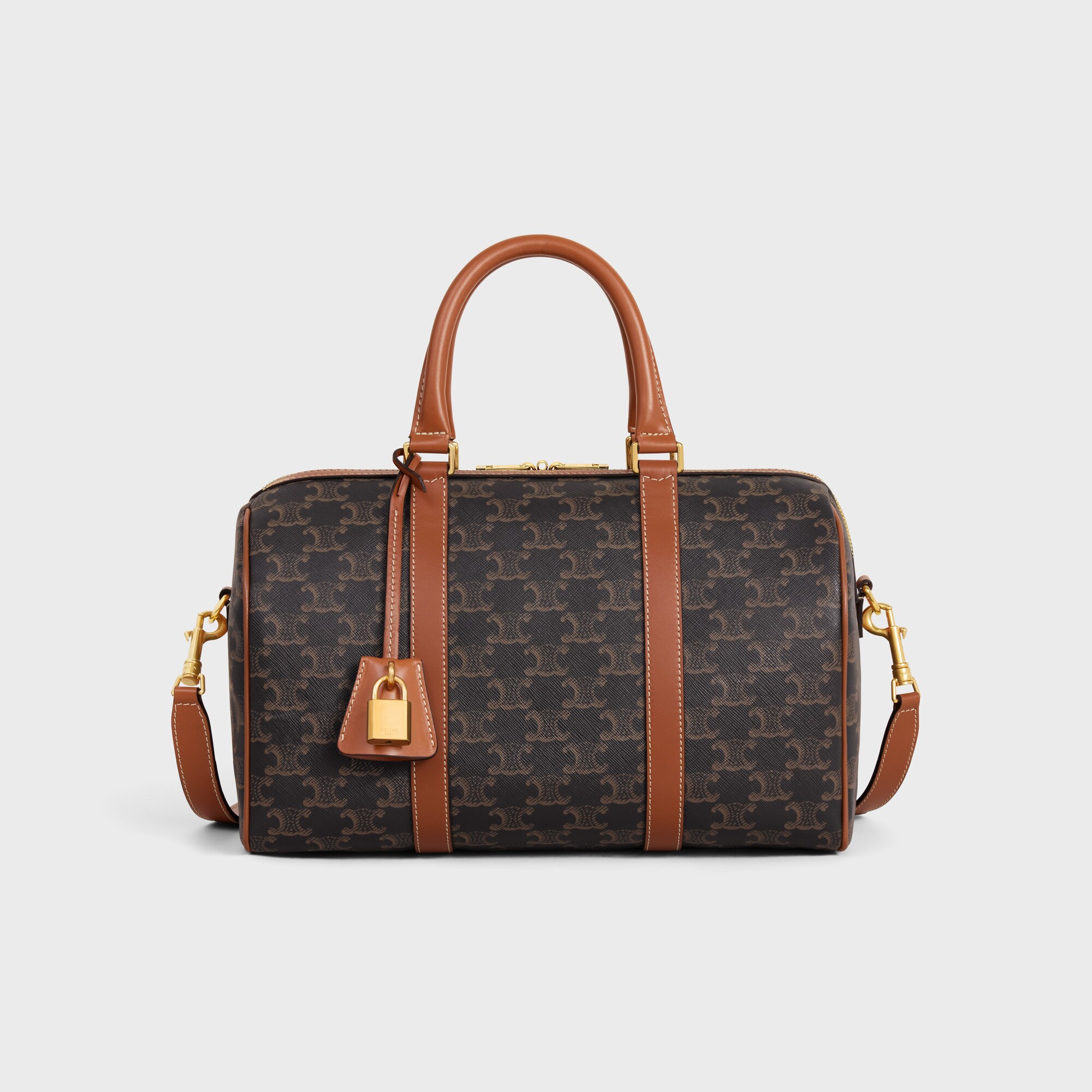 Large Boston IN Triomphe Canvas and calfskin TAN