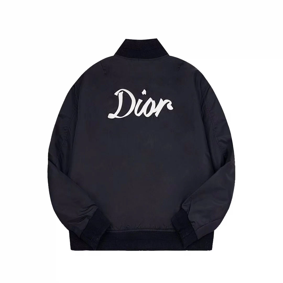 Dior Stickerei gefütterte Bomberjacke Schwarz Jacken OW534151