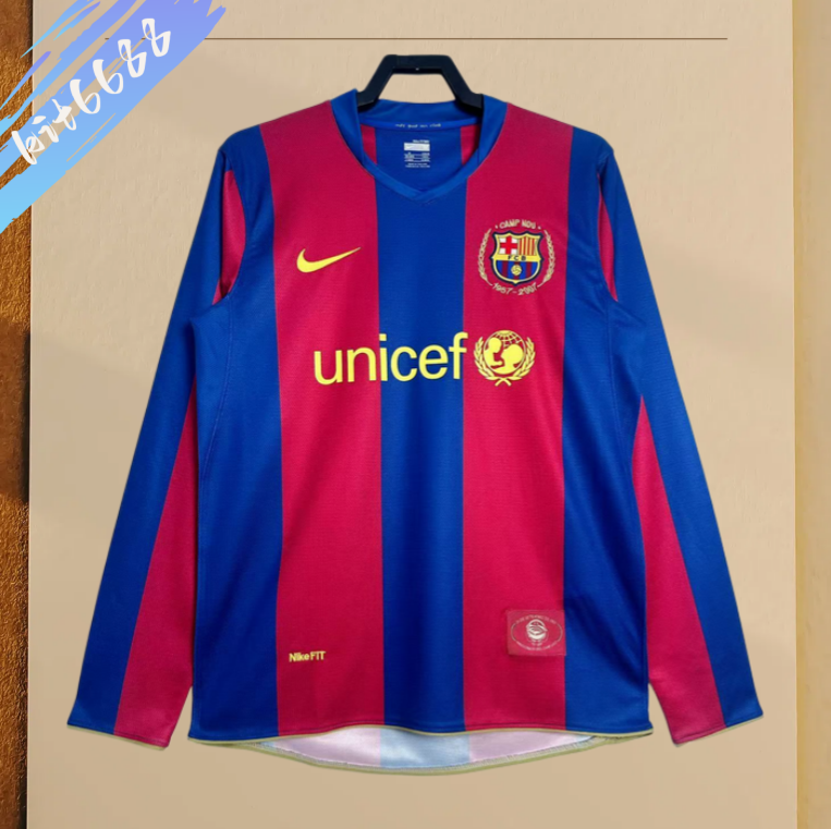 07/08 Barcelona  home long sleeves Retro Football Shirt