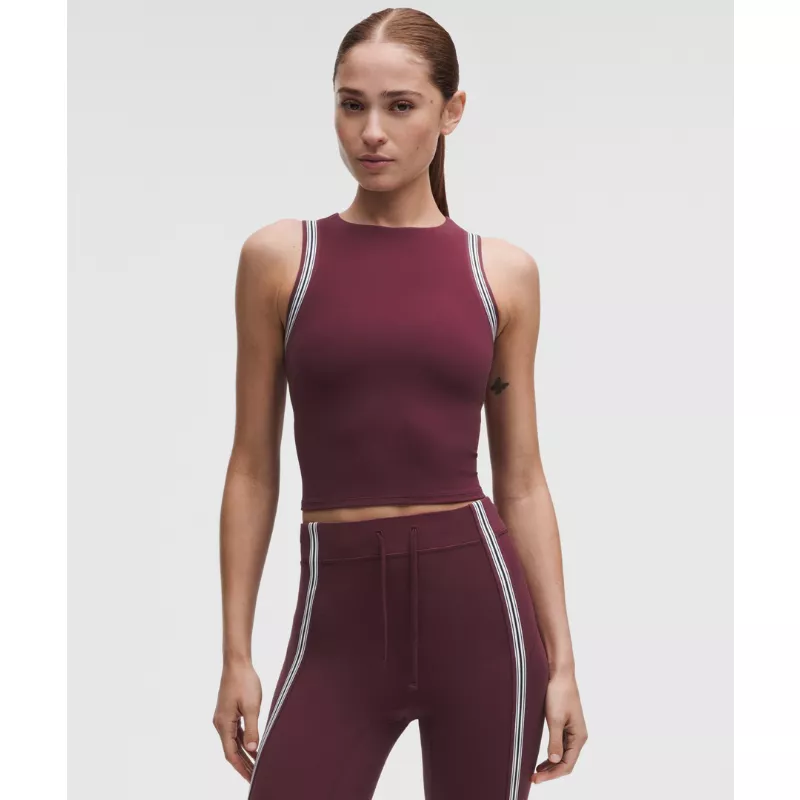 Groove High-Neck Tank Top Stripe Trim