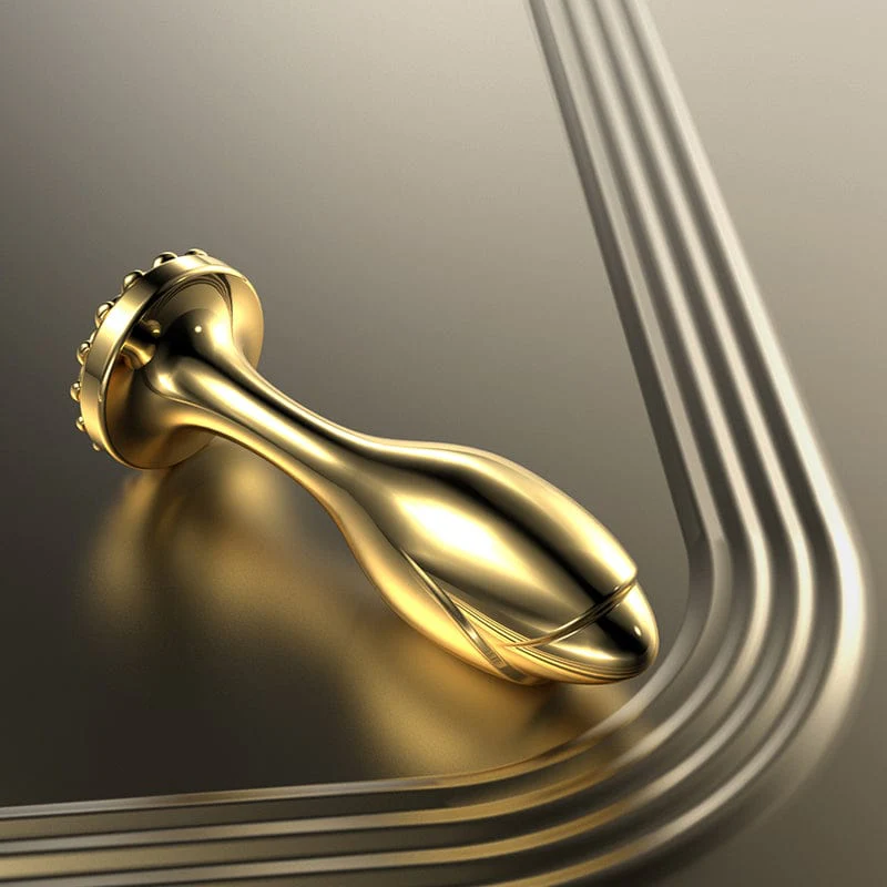 Mlovexy - Pearl Rose Anal Plug Gold Stainless Steel