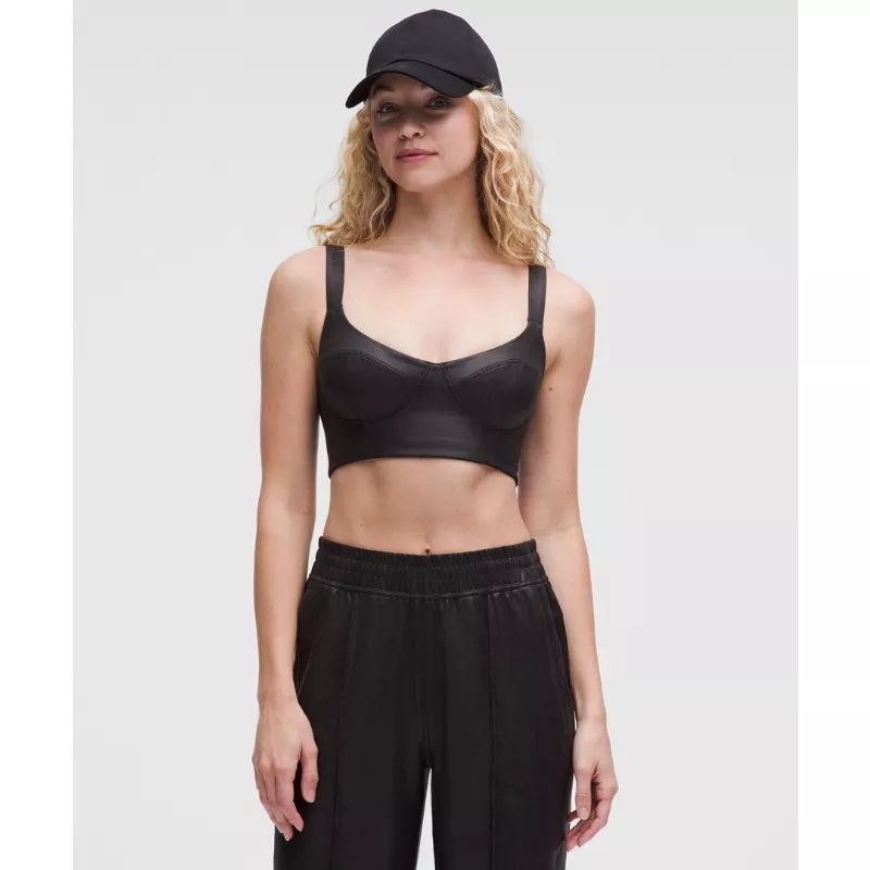Everlux Longline Workout Bra Light Support, A/B Cup Matte Foil
