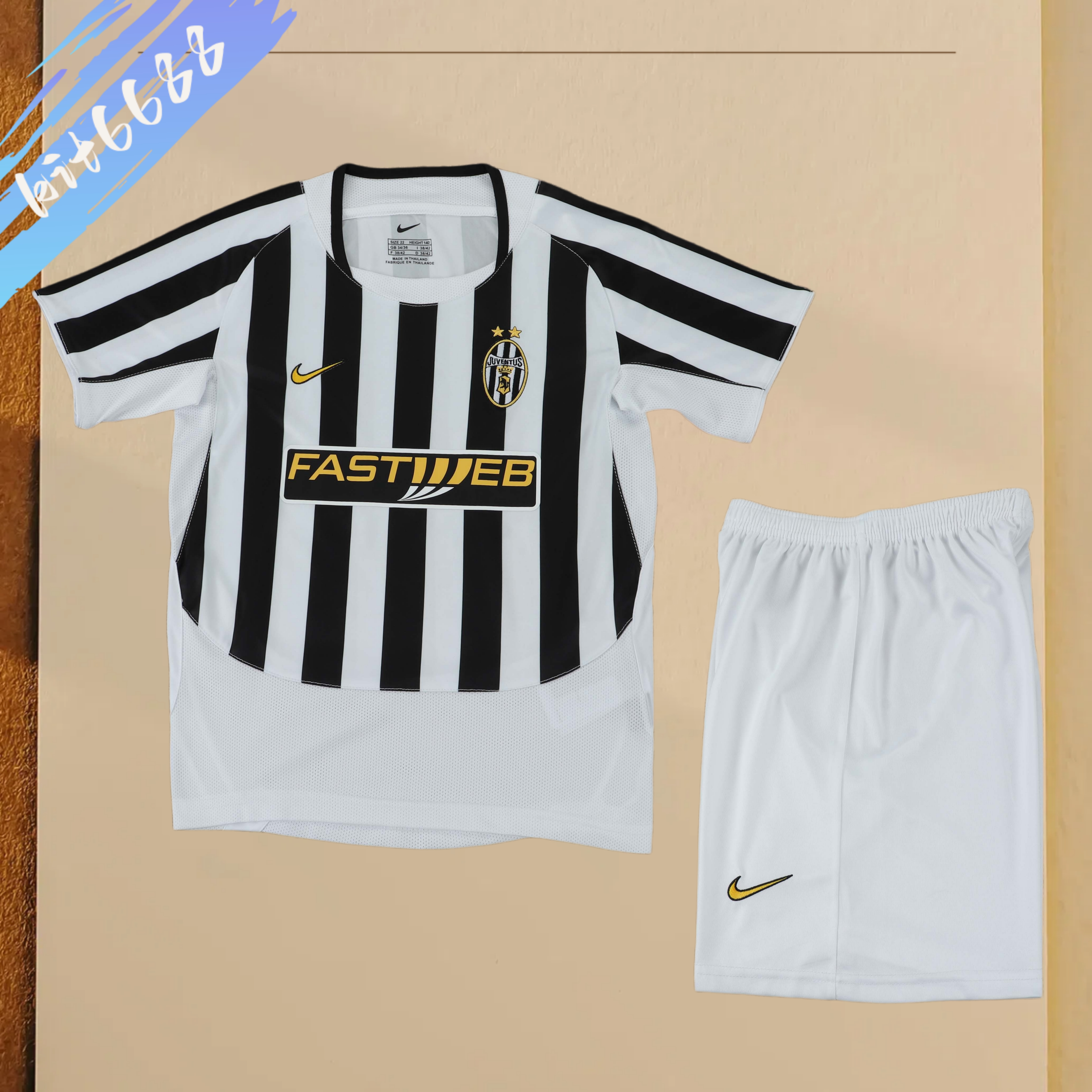 2003/2004 Juventus Third Away Retro Football Shirt Kids Kit