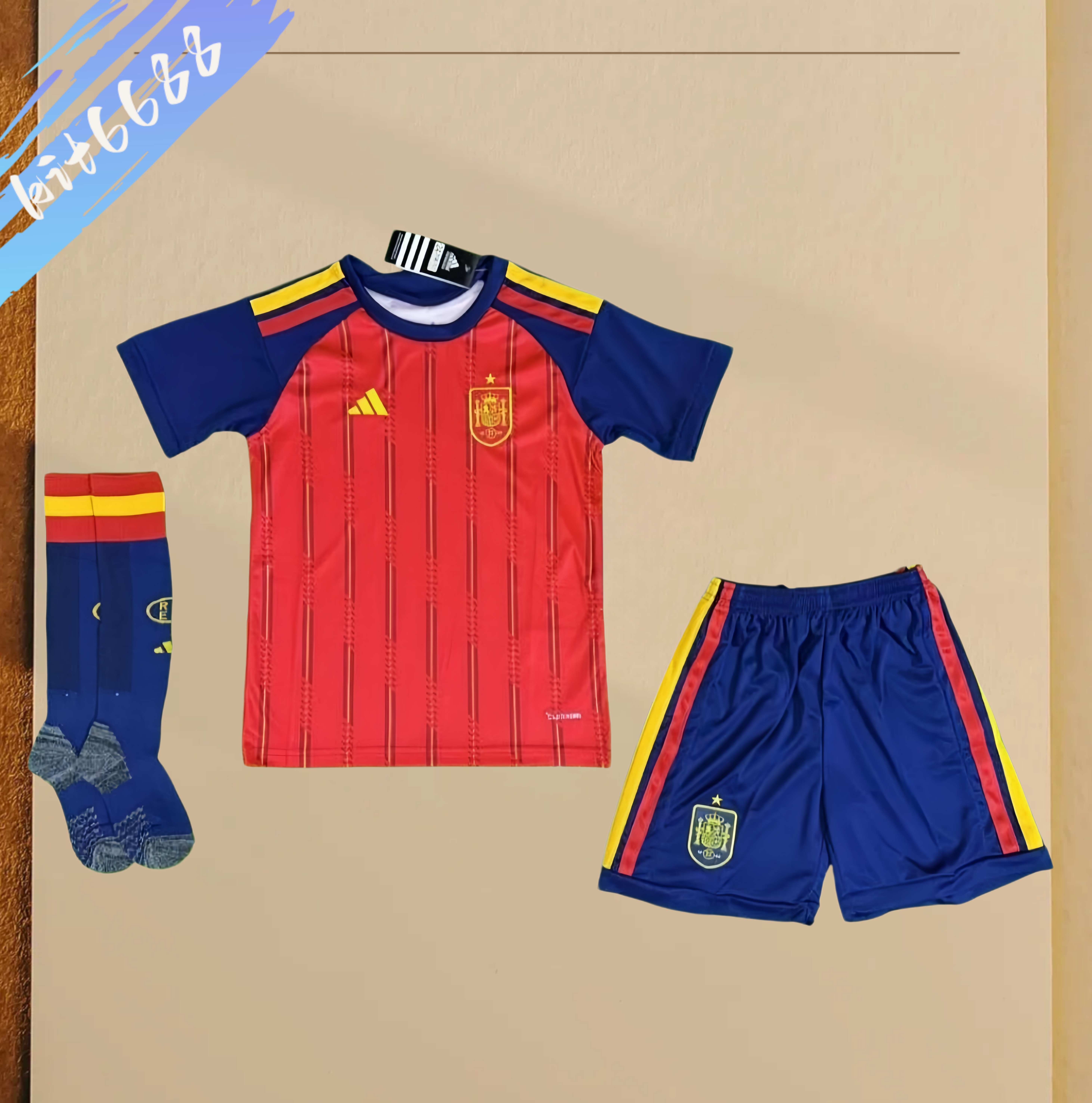 2026 Spain Home Football Shirt (Adult Kids Kit socks)