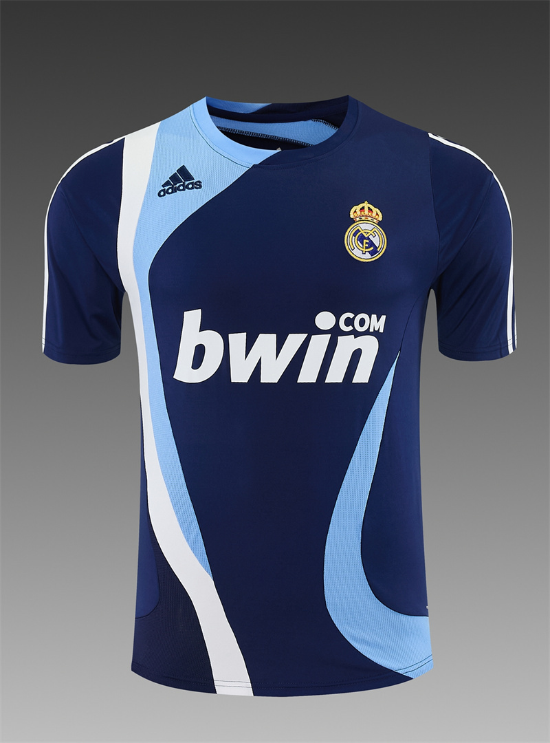 07/08 Real Madrid Retro Training Uniform short sleeves- Sleeve Football Shirt