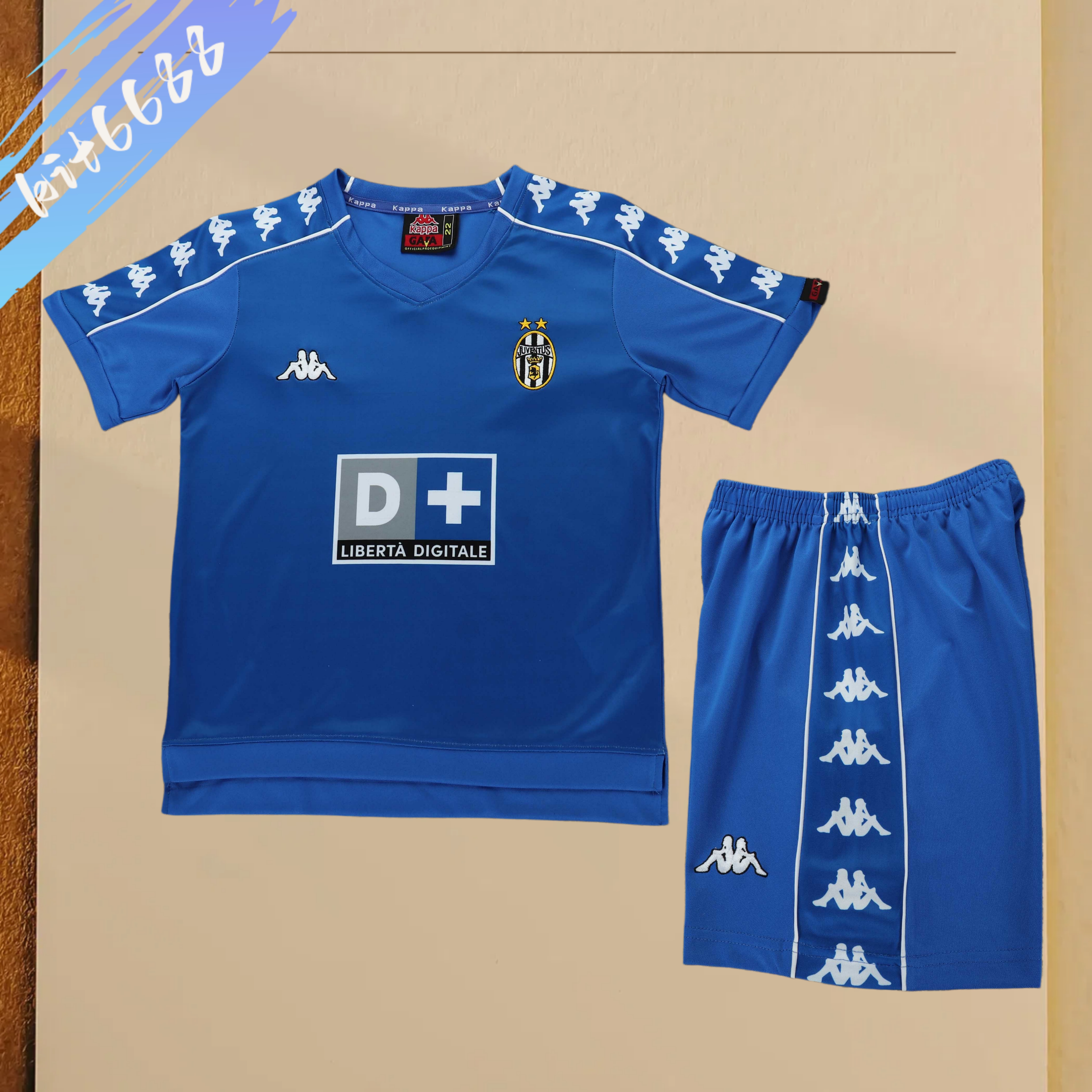 1990/2000 Juventus Away Retro Football Shirt Kids Kit