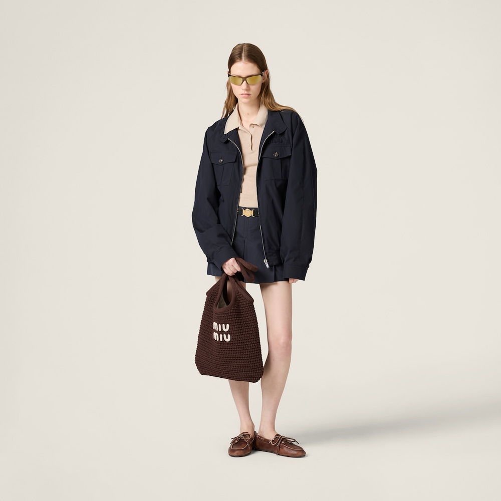 IVY raffia-effect woven tote bag Cocoa/Chalk White