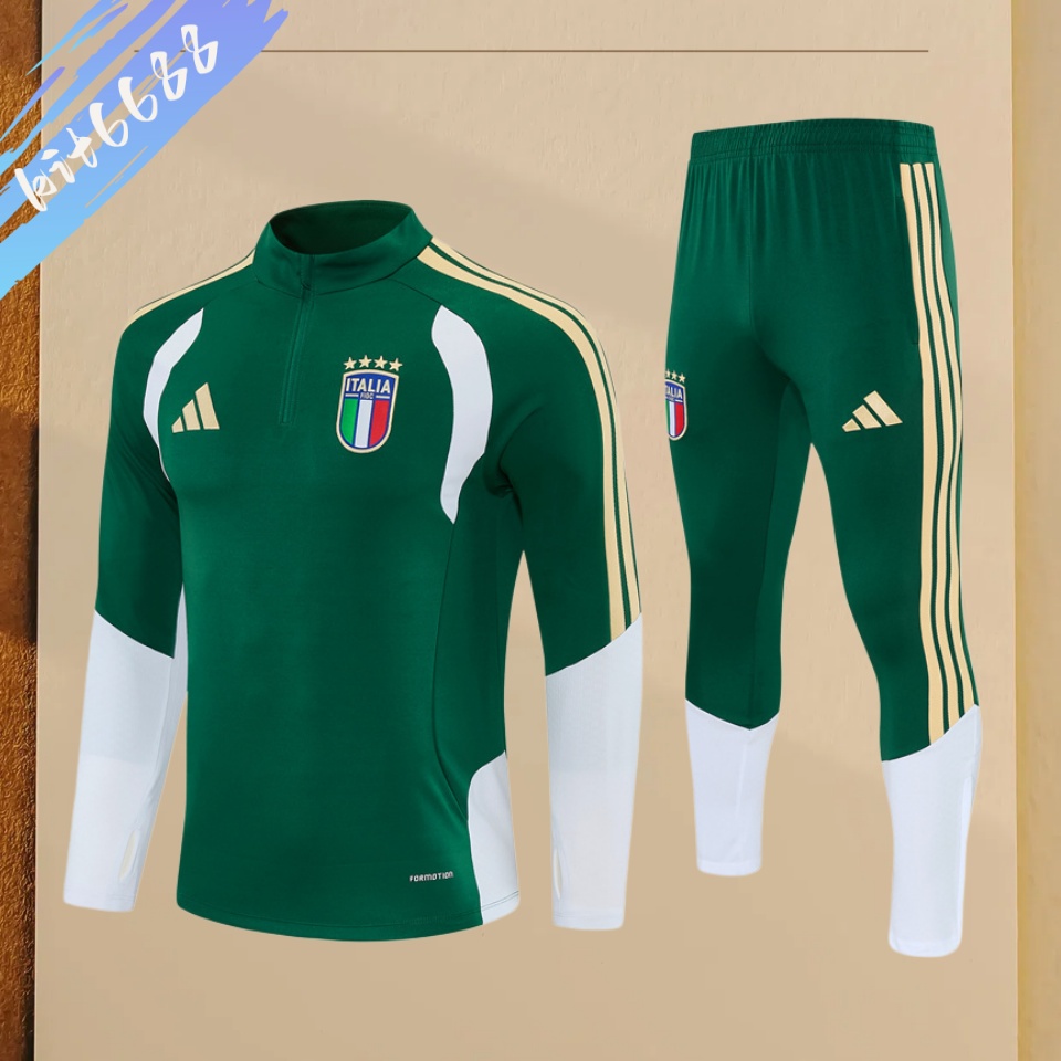 2026/2027 Italy Kids Half Zip Training Clothes (Adult & Kids Kit)