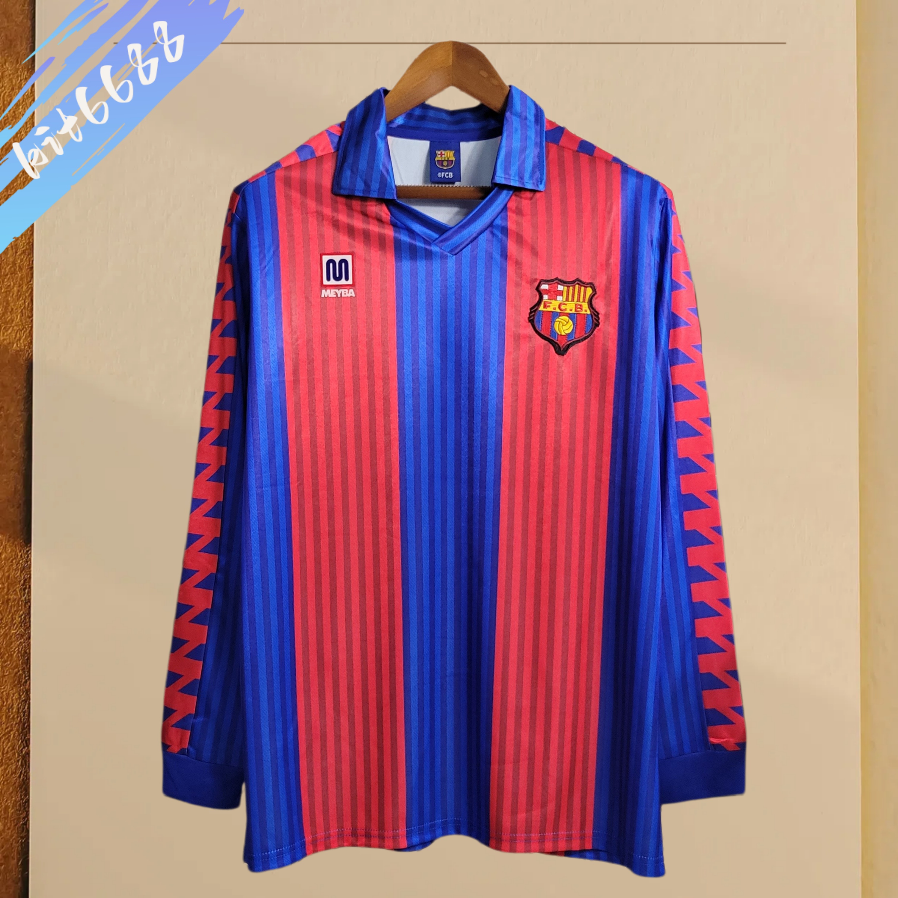 92/93 Barcelona  home long sleeves Retro Football Shirt