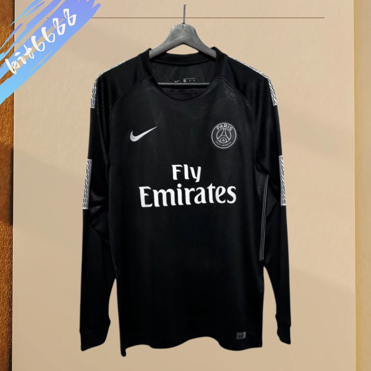 2017/2018 PSG Paris Saint-Germain Second Away Long Sleeve Retro Football Shirt (Retro)