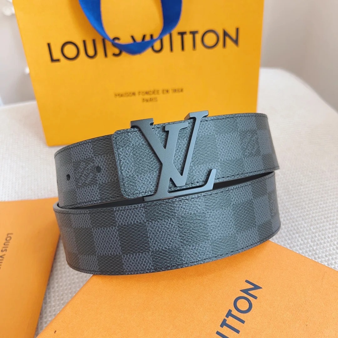 classic black buckle black check men's belt