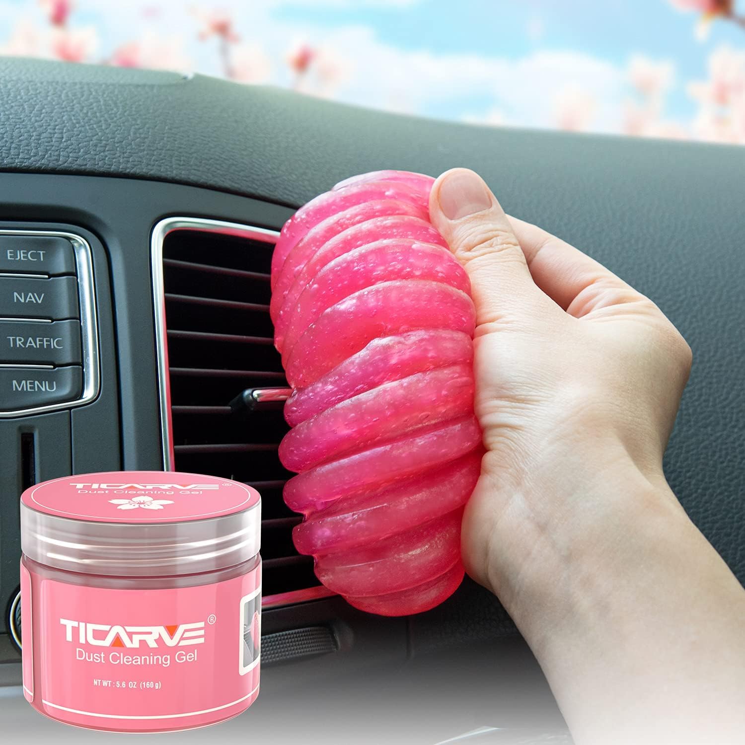 TICARVE Gel de Limpieza para el Interior del Coche, Gel de Limpieza Respetuoso con el Medio Ambiente, Limpiador para el Interior del Coche, Limpiador de Teclado para Ordenador Portátil
