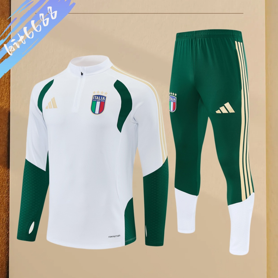 2026/2027 Italy Kids Half Zip Training Clothes (Adult & Kids Kit)