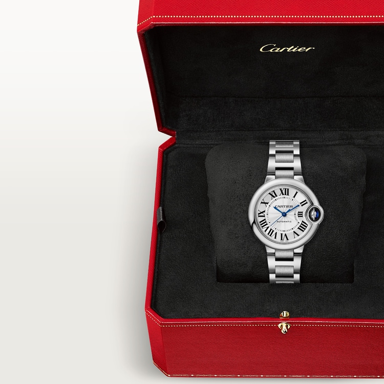 Ballon Bleu de Cartier watch Silver guilloché dial 33 mm