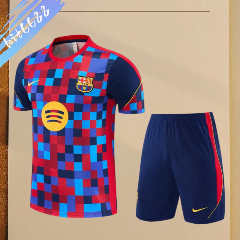 26/27 Barcelona Short sleevedtraining clothes (Adult Kids Kit)