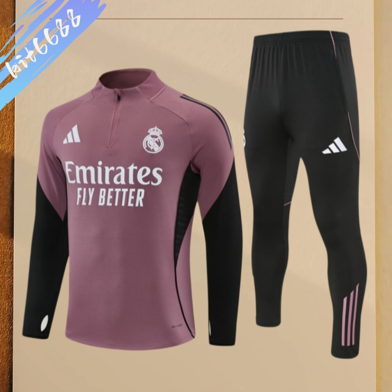 25/26 Real Madrid Purple Half Zip Training Kit (Adult Kids Kit)
