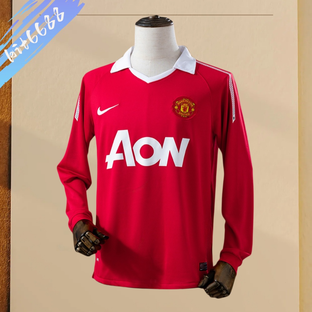 10/11 Manchester United home  long sleeved retro football jersey
