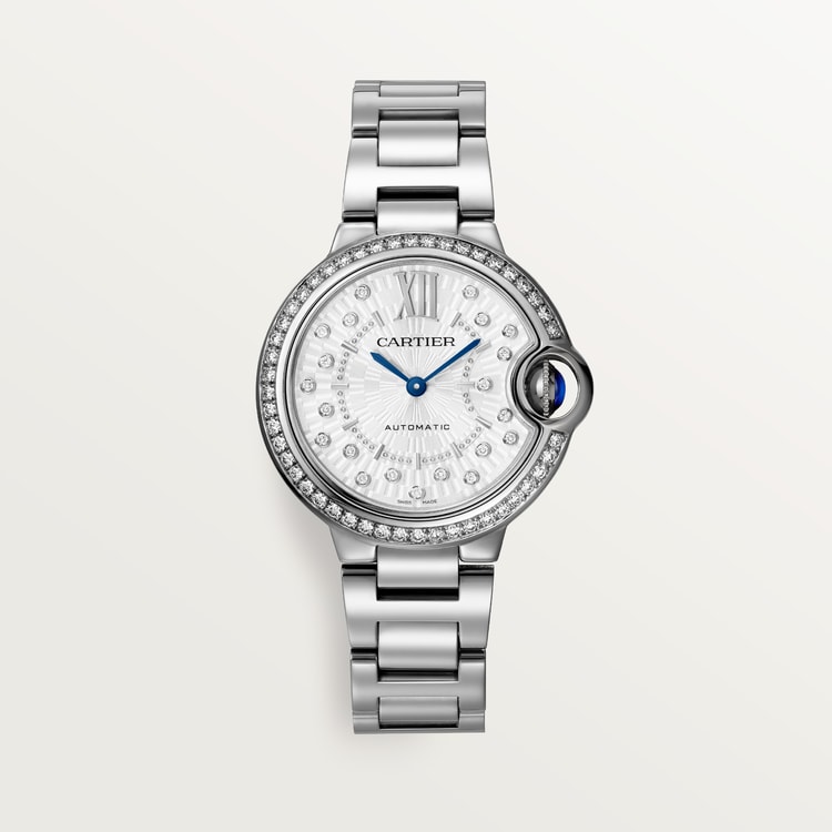 Ballon Bleu de Cartier watch Matte silvered sunray-brushed dial 33 mm
