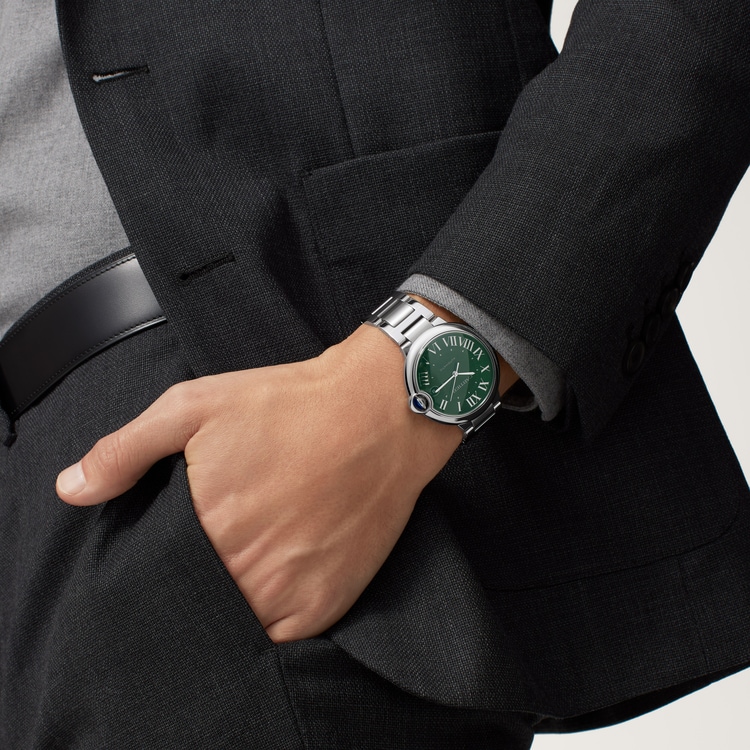 Ballon Bleu de Cartier watch Sunray brushed dark green dial 40 mm
