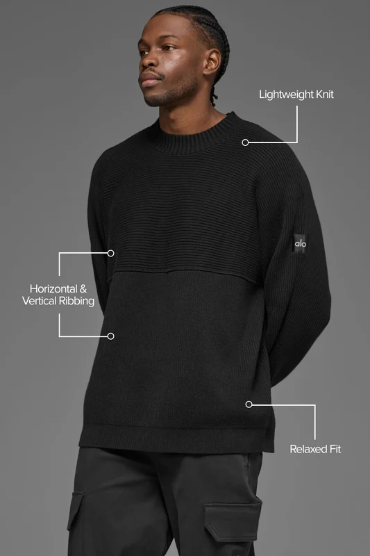 Domain Shift Rib Knit Sweater Crew