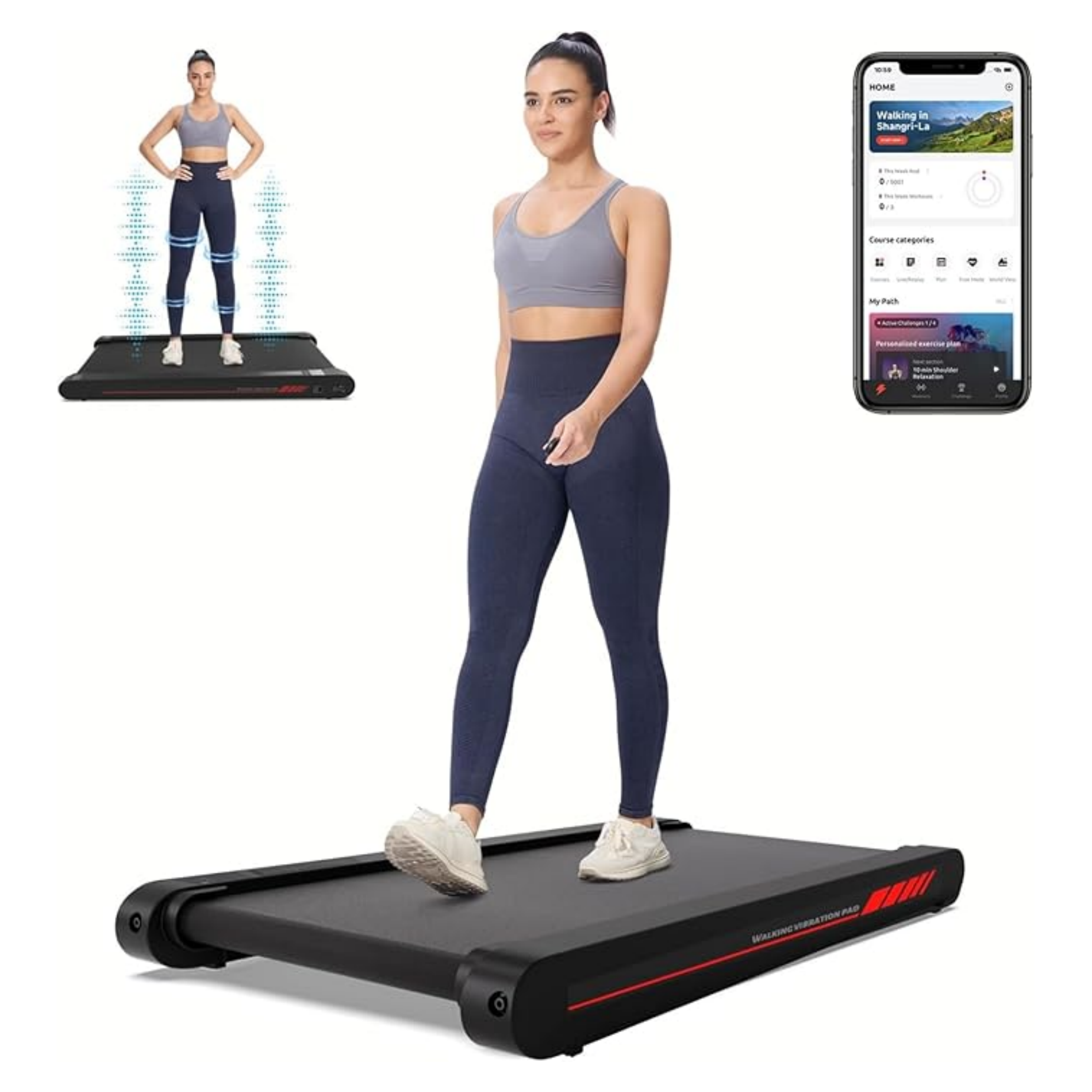 Sperax Walking Vibration Pad with APP. 3 in 1 Under Desk Treadmill. 2.5HP Low Noise Walking Treadmil