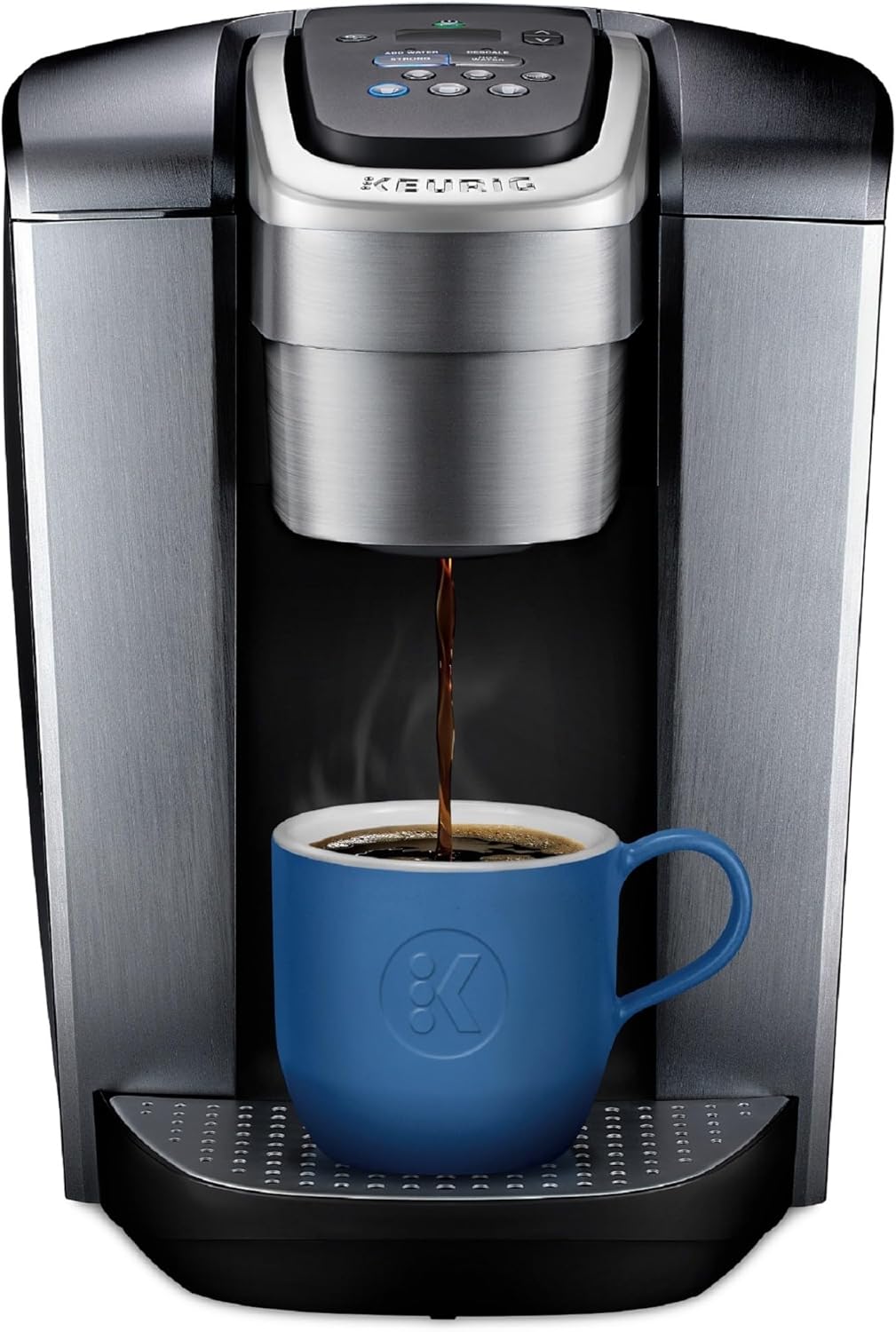 Single cup coffee maker with strength and temperature control, iced coffee capacity, 8 to 12 oz brew size, programmable coffee machine