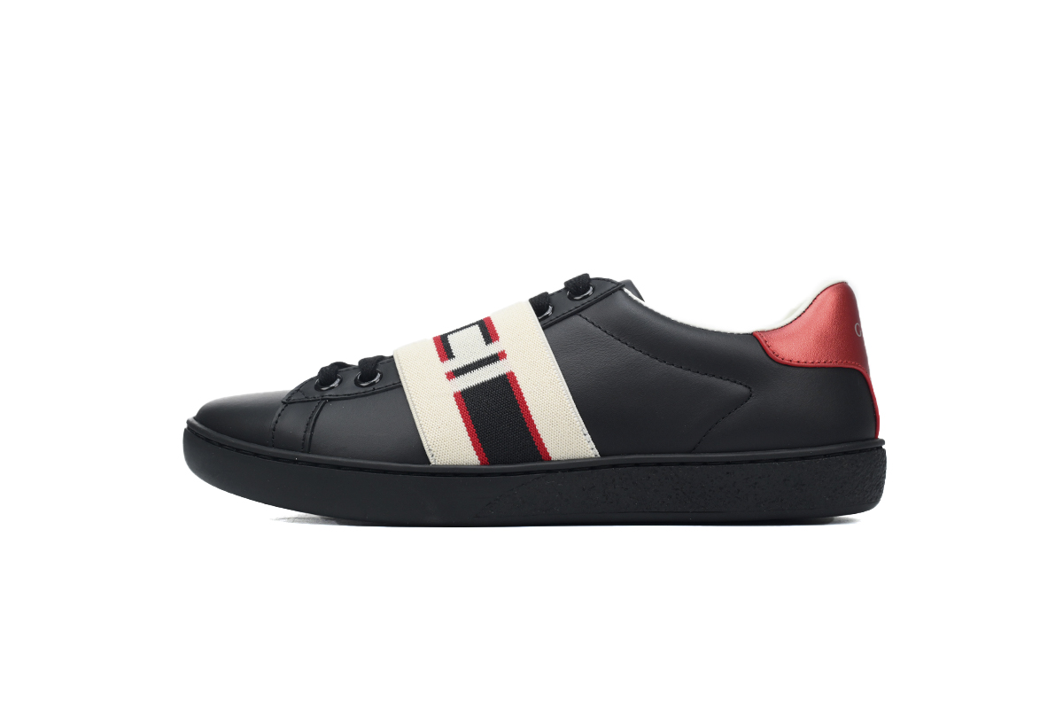 Gucci Ace Stripe Leather 'Black'
