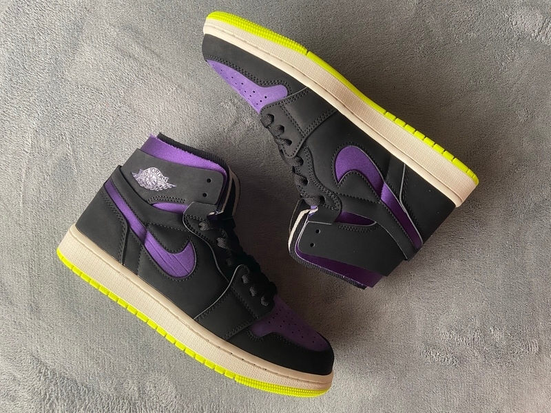 Air Jordan 1 High Zoom Air CMFT Black Court Purple Lemon Venom (W) CT0979-001