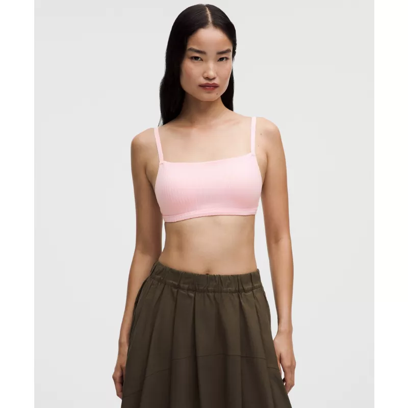 Ribbed Cami-Strap Bra Light Support, B/C Cup