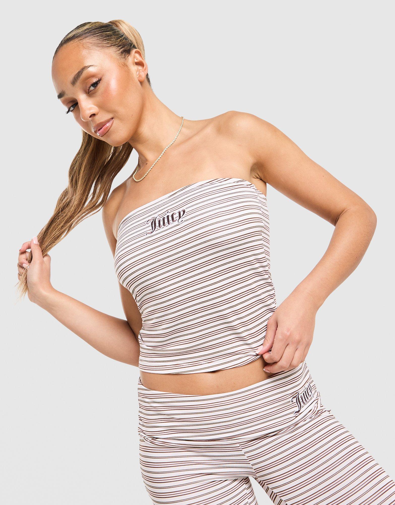 JUICY COUTURE Stripe Logo Bandeau Top