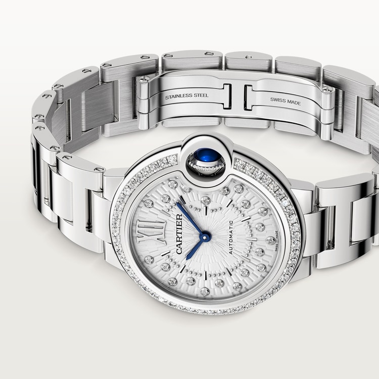 Ballon Bleu de Cartier watch Matte silvered sunray-brushed dial 33 mm