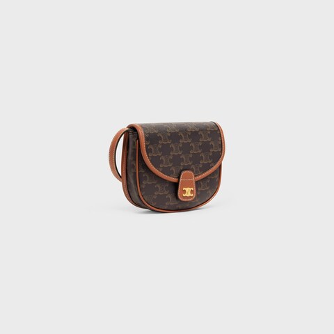 Mini Besace IN Triomphe Canvas and calfskin TAN