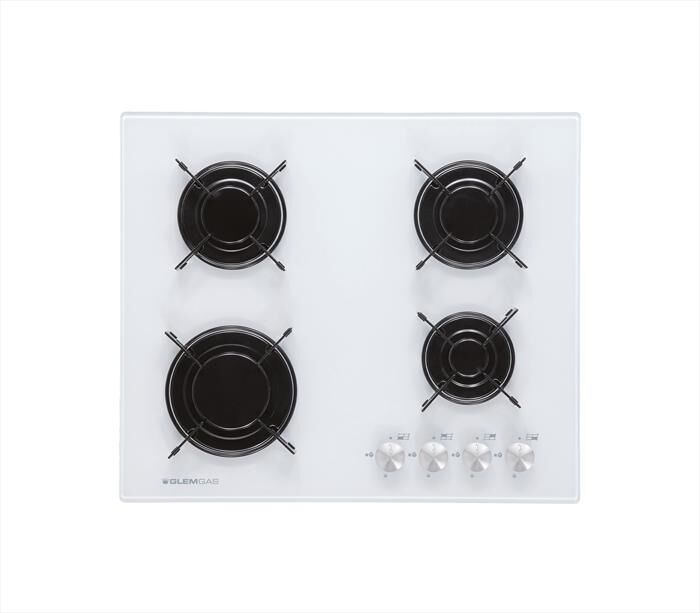 GLEM GAS - Piano cottura a gas GV64WH 60cm-Bianco Lucido