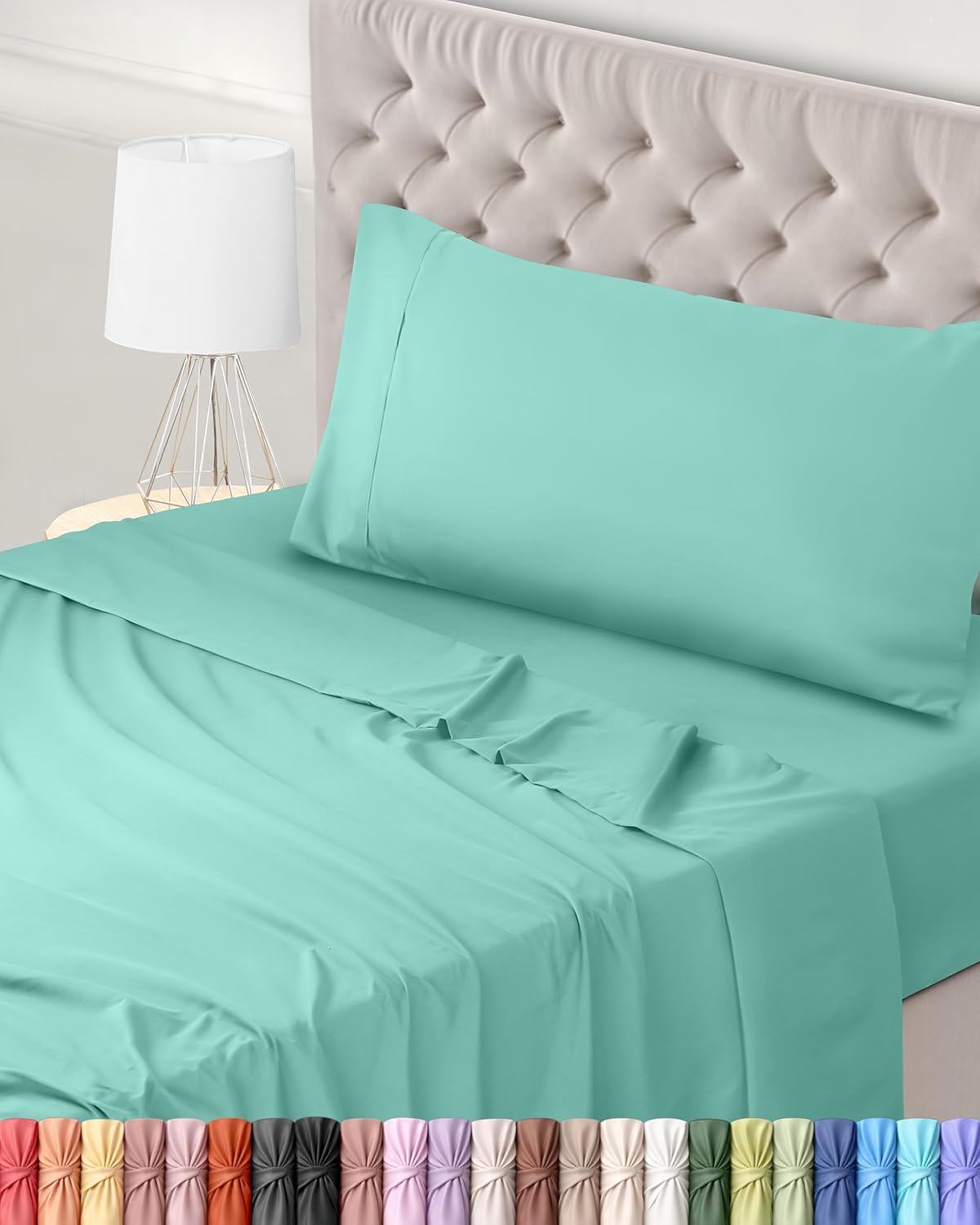 Utopia Bedding Juego de Sabanas 4 Piezas 150x200 - Poliéster Microfibra Cepillada - Oeko-Tex Certificado - Sábana Bajera, Sábana Plana y 2 Fundas de Almohada 50x75 (Cama 150, Gris)