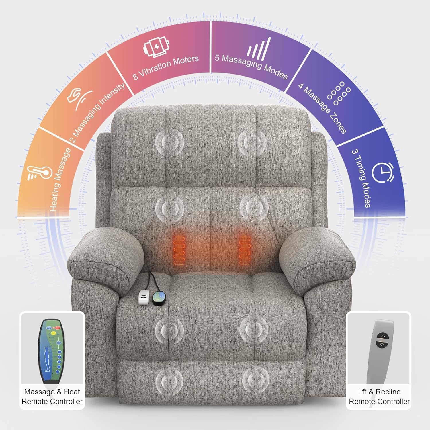 TV armchair. relaxation armchair. electric massage chair. with lounge chair function. standing assistance. massage heating. foot part. 2 side pocket drink racks. C-shaped and USB ports. lounge chair TV armchair living room