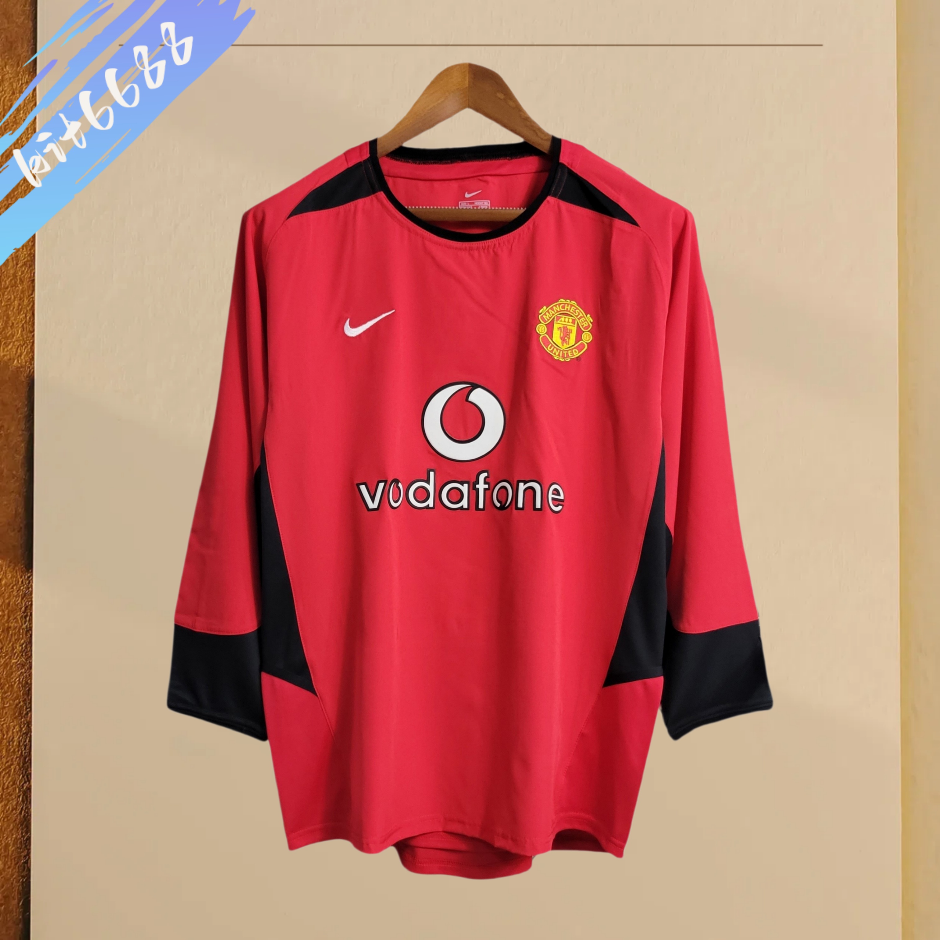02/04 Manchester United home long sleeved retro football jersey