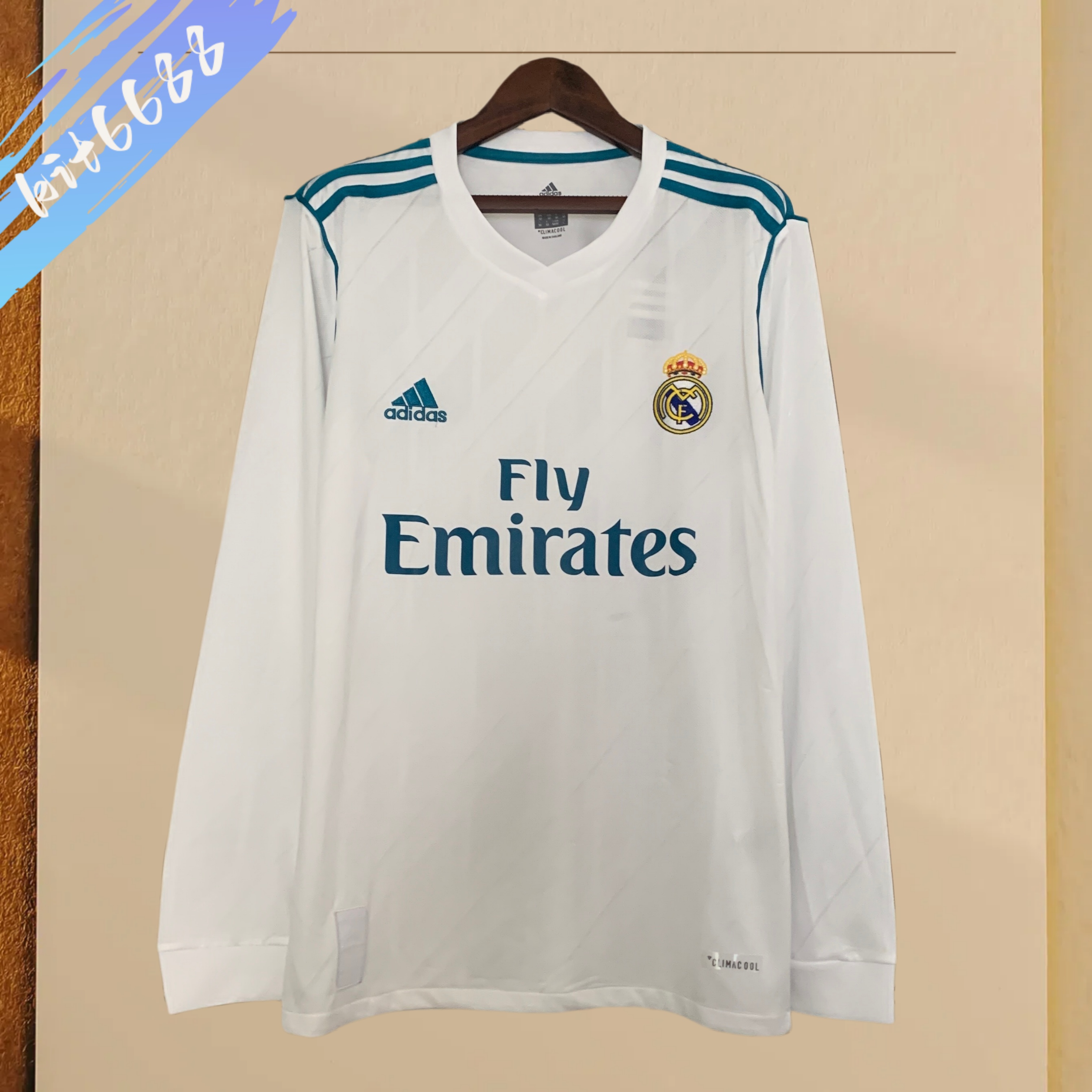 2017/2018 Real Madrid home Long Sleeve Retro Football Shirt