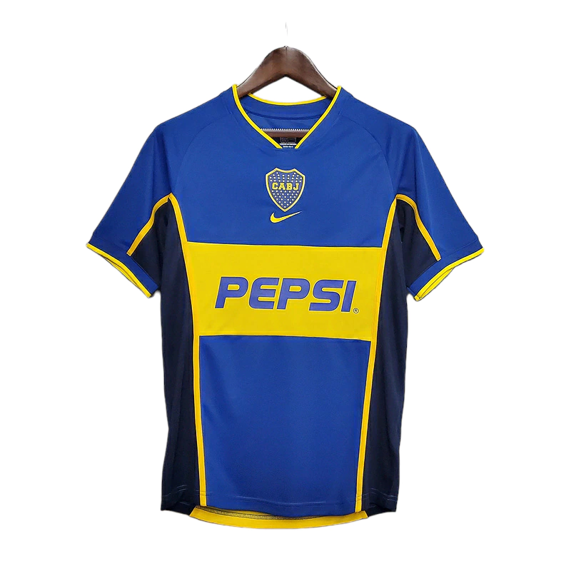 Boca Juniors 2002 vintage blue and yellow color scheme